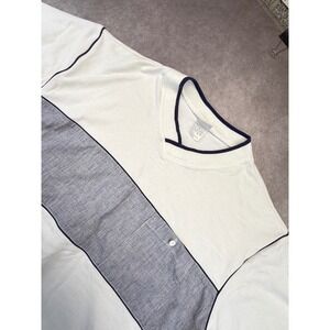 Vintage Jantzen Short Sleeve Sweatshirt Mens XL USA Made V Neck Pocket